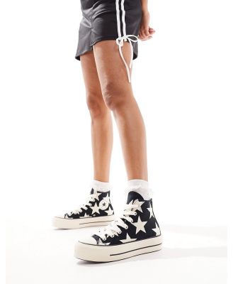 Converse Lift star print sneakers with chunky laces in black