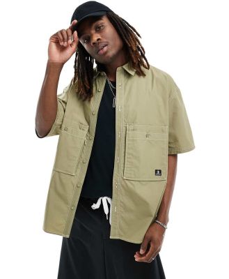 Converse Woodmark utility shirt in khaki-Green