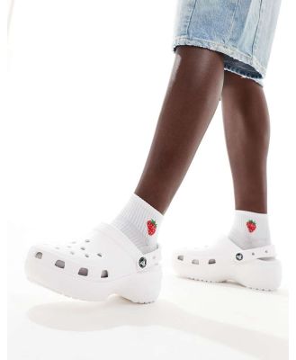 Crocs classic platform clogs in white