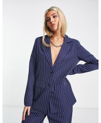 Daisy Street relaxed oversized blazer in blue pinstripe (part of a set)