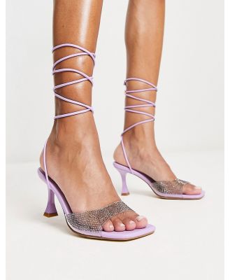 Tammy Girl embellished mid heeled sandals in lilac-Purple
