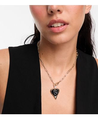 DesignB London statement molten heart pendant necklace in gold