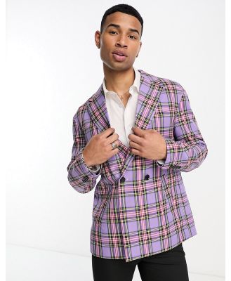 Devil's Advocate oversized suit jacket in pink check
