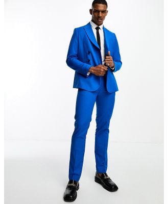 Devil's Advocate slim fit royal blue suit pants