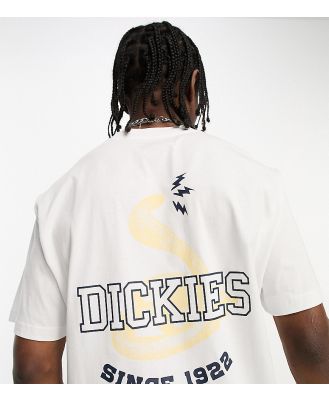 Dickies Cascade Locks snake back print t-shirt in white exclusive to ASOS