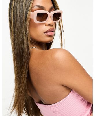 DIFF Indy rectangle festival sunglasses in light pink