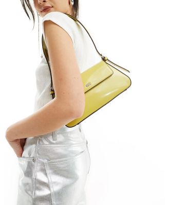 DKNY Suri flap shoulder bag in lime-Green