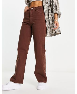 DTT Kristen mid rise straight leg jeans in brown