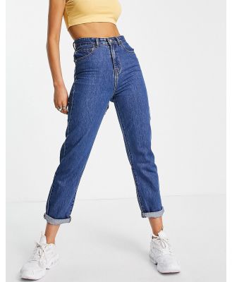 DTT Lou mom jeans in mid blue wash