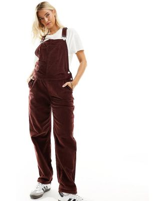 DTT Maternity Ivy cord dungaree overalls in brown