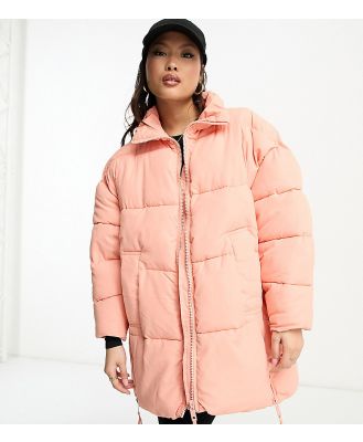 DTT Petite Sarah longline puffer jacket in pink