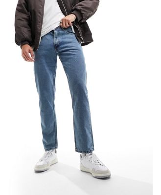DTT rigid straight fit jeans in mid blue