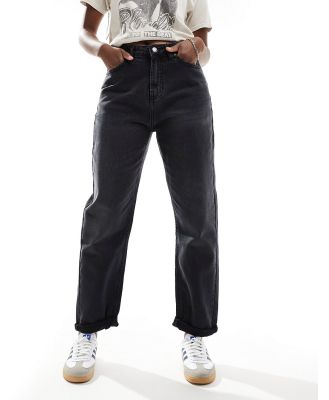 DTT Veron relaxed fit mom jeans in washed black