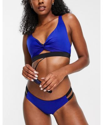 Dorina waverly classic strappy reversible bikini briefs in black and cobalt blue