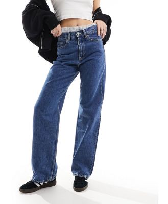 Dr Denim Echo straight leg jeans in steam mid retro-Blue