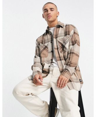 Dr Denim State check overshirt in brown
