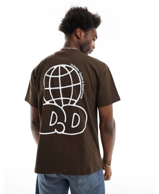 Dr Denim Trooper relaxed fit t-shirt with logo back print in chocolate brown