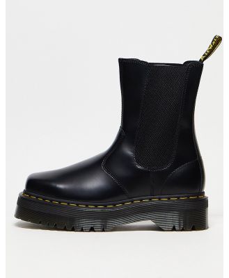 Dr Martens 2976 hi quad squared chelsea boots in black polished smooth leather
