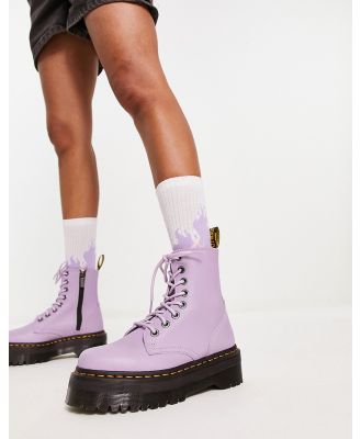 Dr Martens Jadon III 8 eye leather boots in lilac-Purple