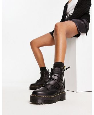 Dr Martens Jarrick II quad boots with zig-zag lacing in black