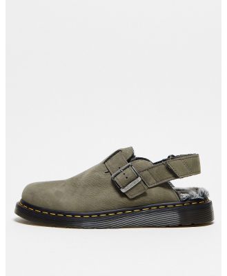 Dr Martens Jorge II faux fur lined mules in grey leather