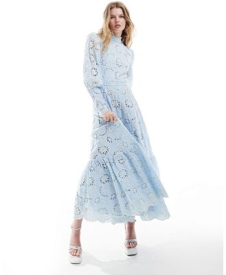 Dream Sister Jane embroidered maxi dress in blue