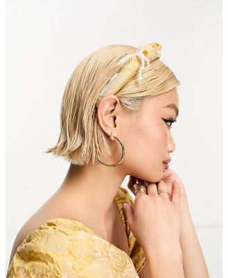 Dream Sister Jane pearl embellished headband in yellow (part of a set)