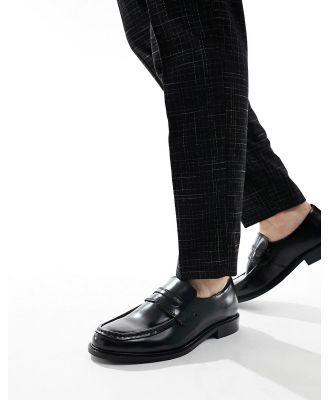 Dune leather penny loafers in black