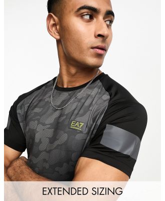 EA7 activewear printed t-shirt in grey and black