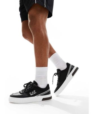 EA7 sneakers in black with contrast sole