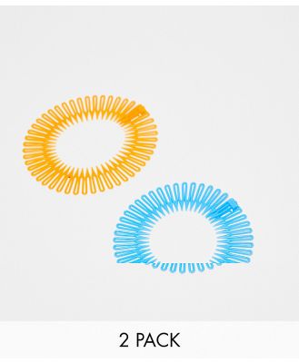 Easilocks Zig Zag Stretch Headband 2 Pack - Orange & Blue-Multi