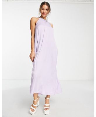 Edited maxi cami dress with drop back in lilac-Purple