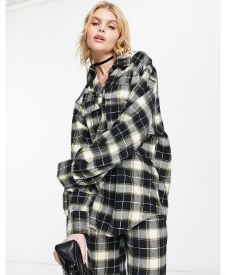 Edited oversized shirt in check (part of a set)-Black