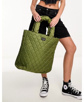ELLE Sport onion quilted tote bag in khaki-Green