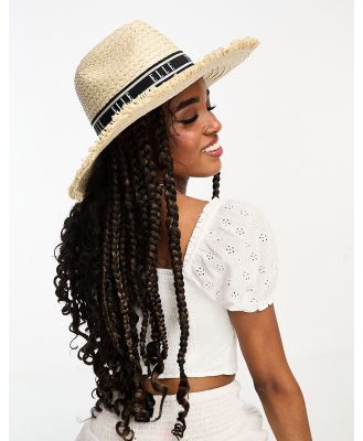 ELLE straw boater hat in natural-Neutral
