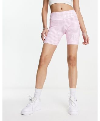 ellesse Azzolino shorts in pink gingham check