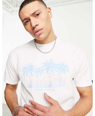 ellesse Peralo t-shirt with palm print in white