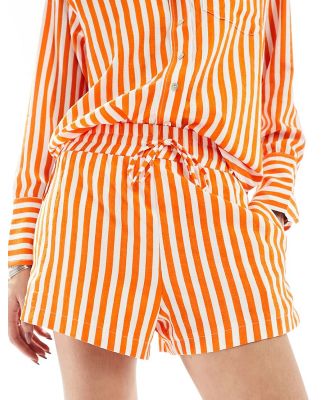 Emory Park relaxed shorts in white and orange stripe (part of a set)