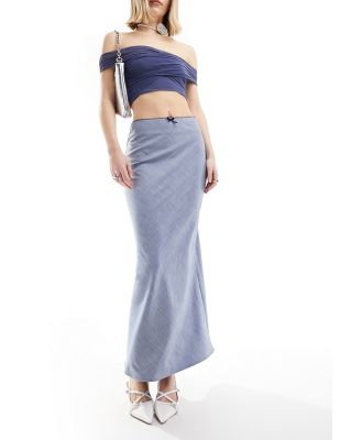 Emory Park slip maxi skirt in chambray-Blue
