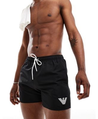 Emporio Armani essential logo swim shorts in black
