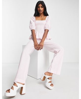 Envii relaxed pants in pink gingham (part of a set)