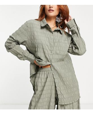 Esmee Exclusive beach textured shirt in aloe (part of a set)-Green