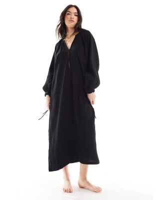 Esmee oversized beach summer dress in black