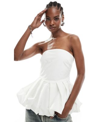 Extro & Vert bandeau puffball top in white