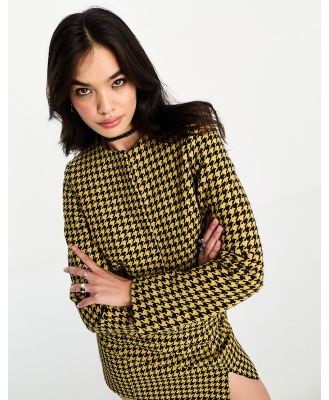 Extro & Vert cropped jacket in yellow and black tweed (part of a set)