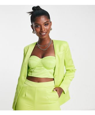 Extro & Vert fitted blazer in chartreuse (part of a set)-Green