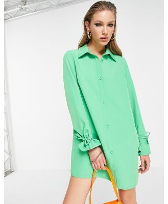 Extro & Vert oversized shirt dress with tie cuffs in bold green
