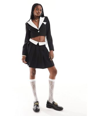 Extro & Vert pleated mini skirt in black (part of a set)