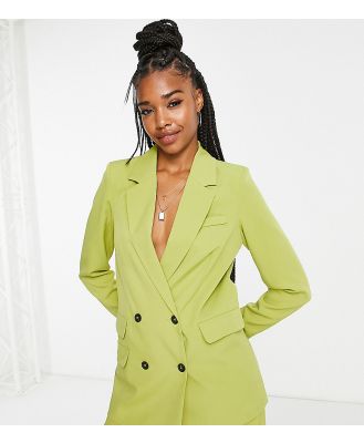 Extro & Vert Tall oversized blazer with pocket detail in olive (part of a set)-Green