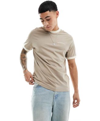 Farah Clive t-shirt in beige-Brown